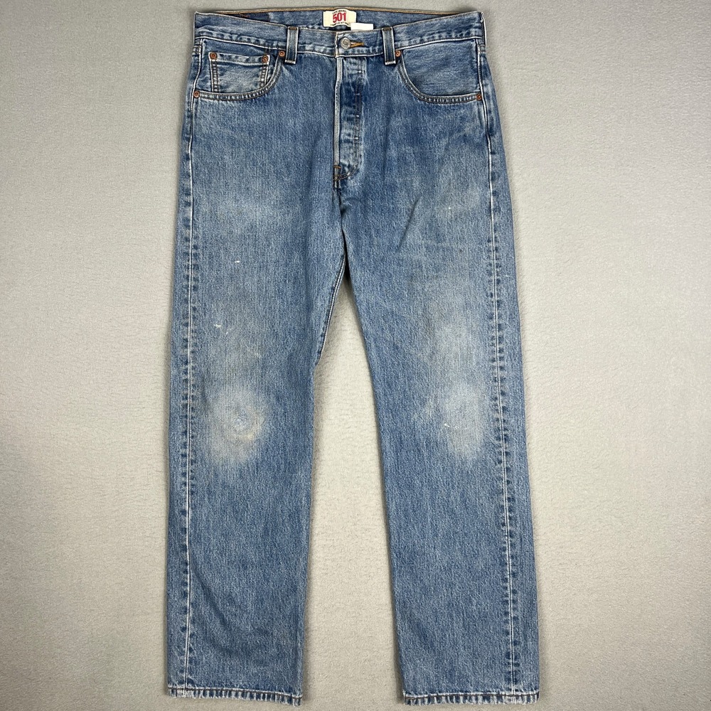 Levis 501 Jeans 34x32 (Fit 34x31) Straight Leg Faded Distressed Mexico 2009